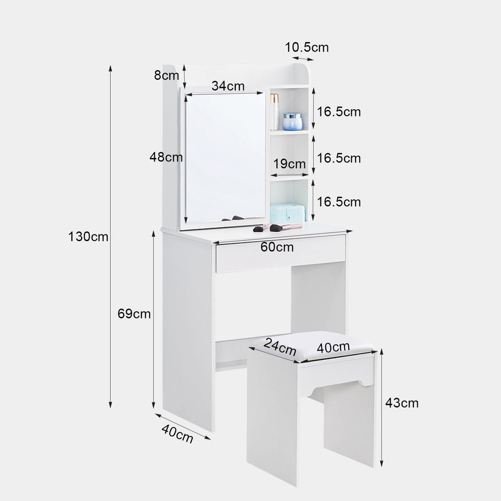 Mona Small Dressing Table Set [with Sliding Mirror]