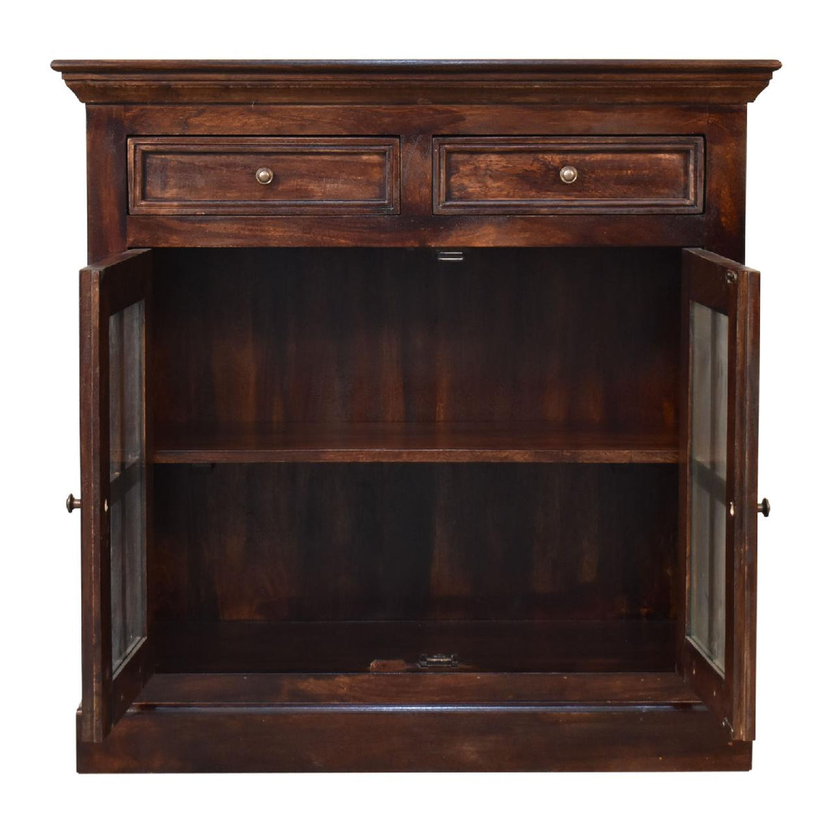 Walnut Cabinet with Glazed Doors
