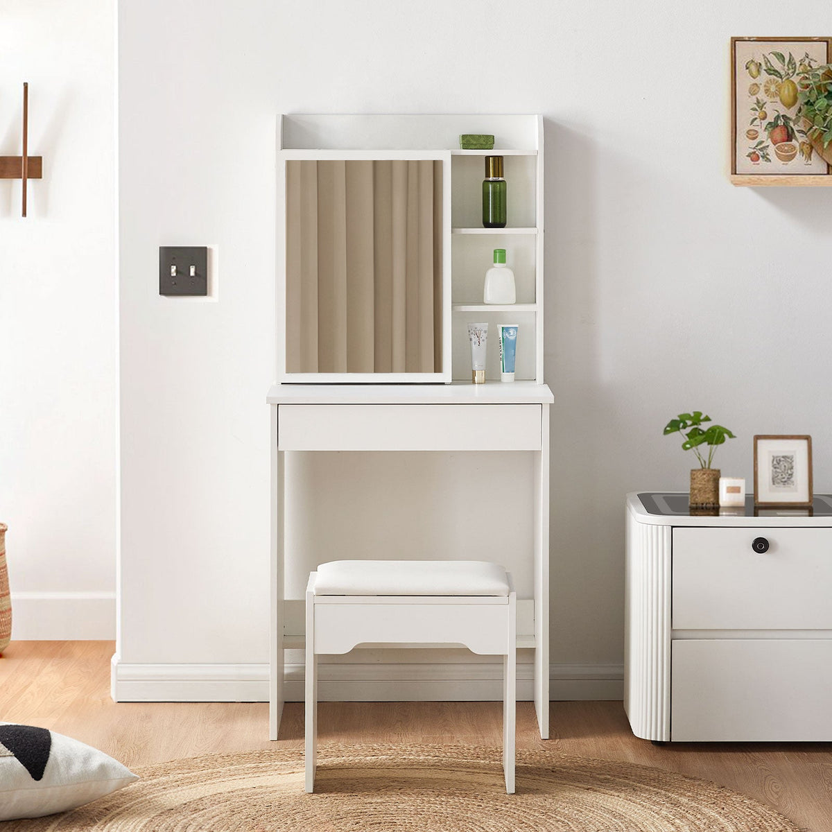Mona Small Dressing Table Set [with Sliding Mirror]